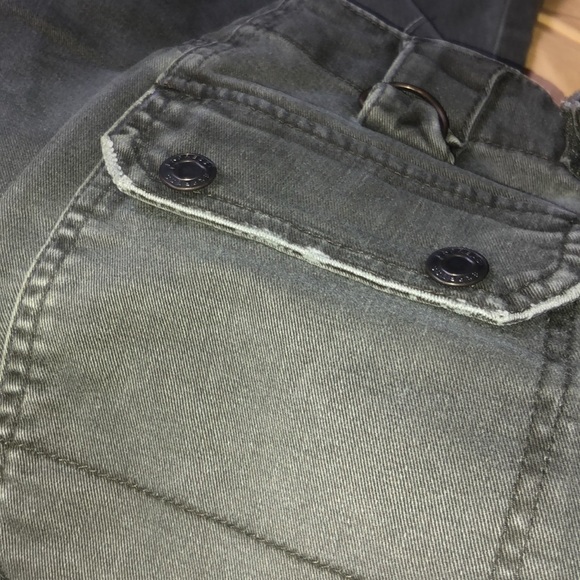 Brand new without tags VINTAGE Y2k flare leg, military style express denim i - Picture 5 of 10